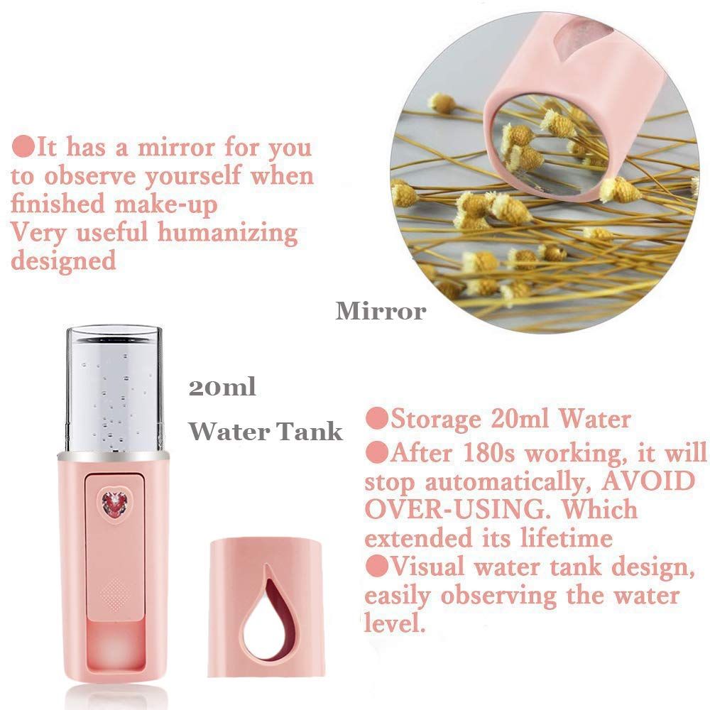 Portable Nano Facial Steamer with Mirror. 2 Pack