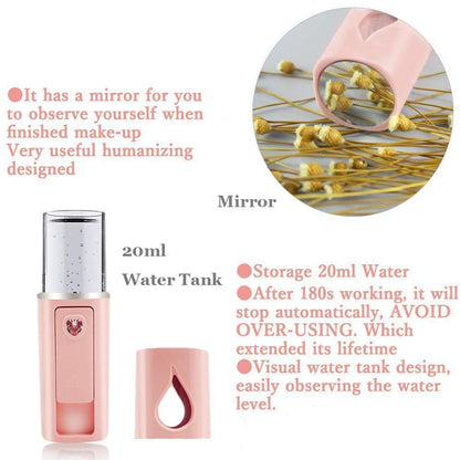 Portable Nano Facial Steamer with Mirror. 2 Pack
