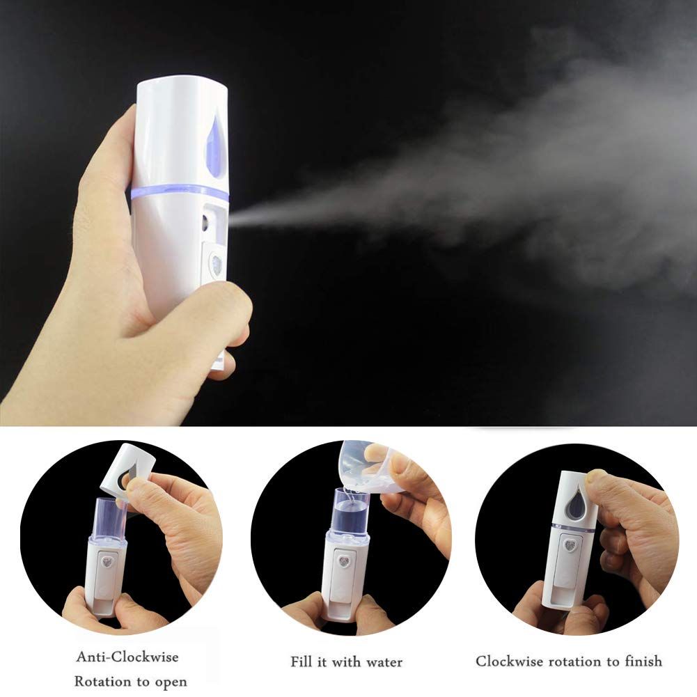 Portable Nano Facial Steamer with Mirror. 2 Pack