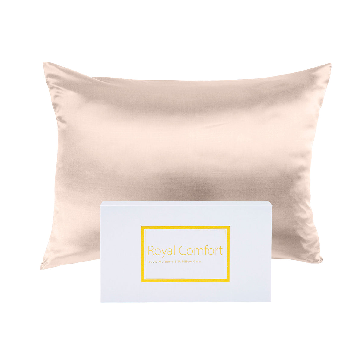 Royal Comfort pure mulberry silk pillowcase in Champagne Pink