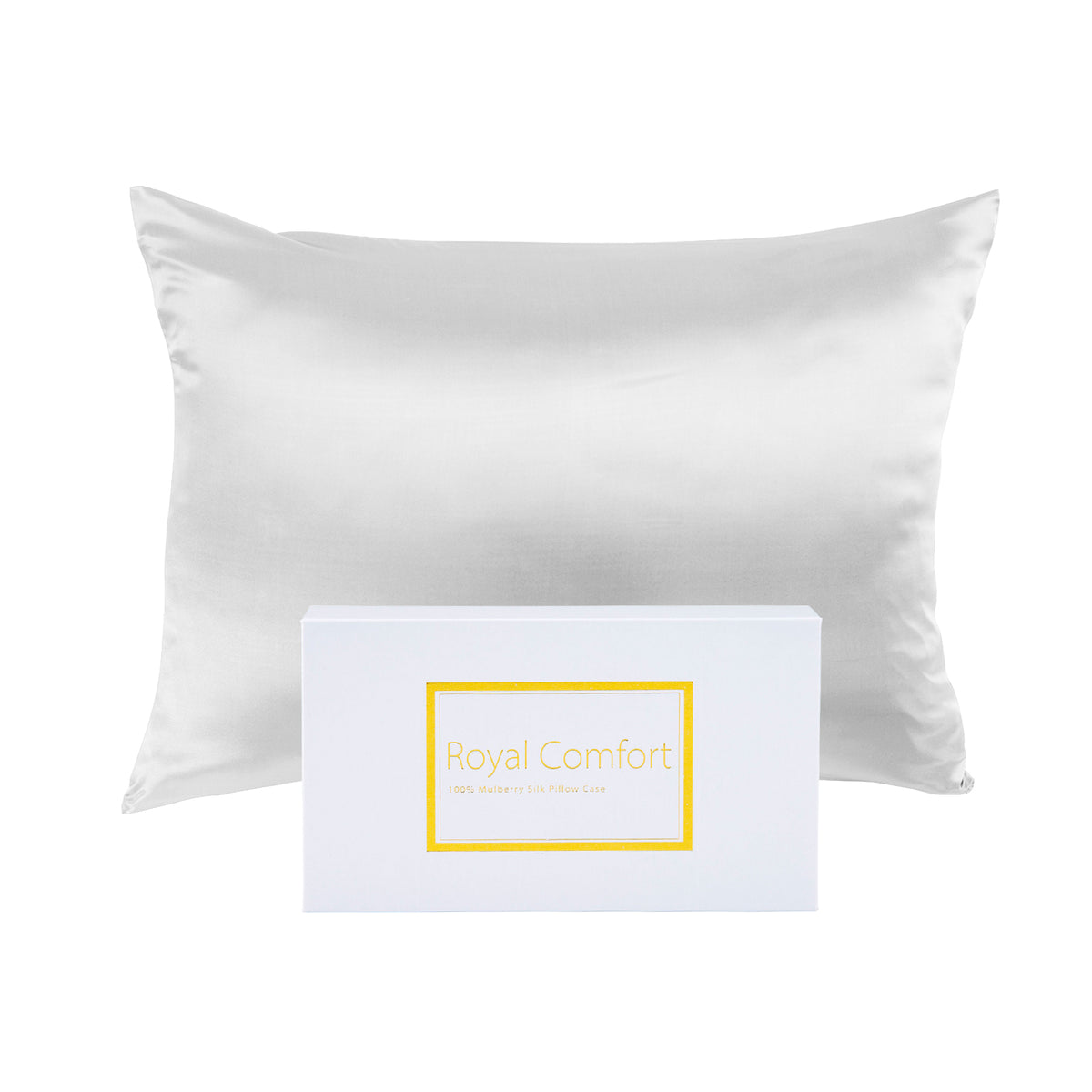 Royal Comfort pure mulberry silk pillowcase in White