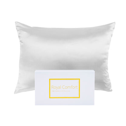 Royal Comfort pure mulberry silk pillowcase in White