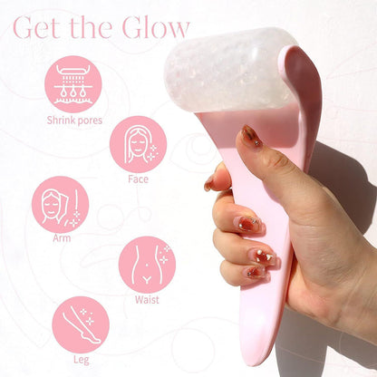 Face Ice Roller and Gua Sha Set with Gel Cooling Head