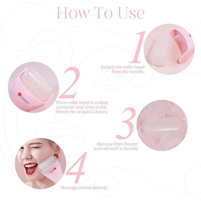 Face Ice Roller and Gua Sha Set with Gel Cooling Head