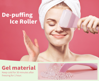 Face Ice Roller and Gua Sha Set with Gel Cooling Head