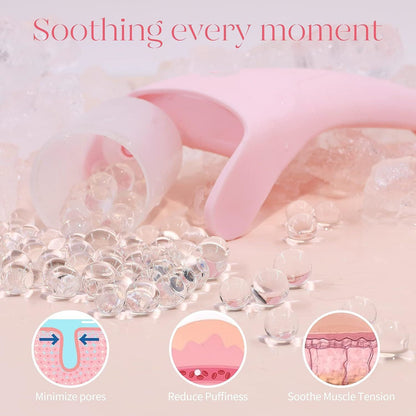 Face Ice Roller and Gua Sha Set with Gel Cooling Head