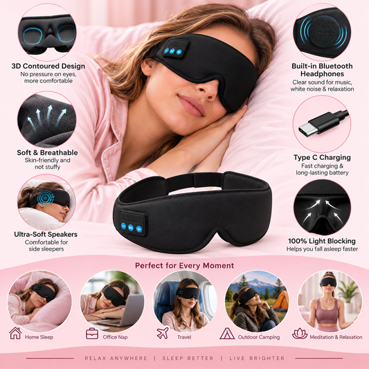 1 3D wireless sleep mask with 5.2BT headphones
